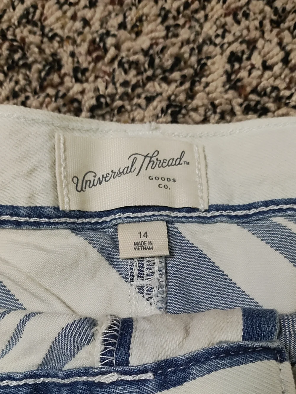 Universal Thread | Striped Blue and White Denim Women's Skirt